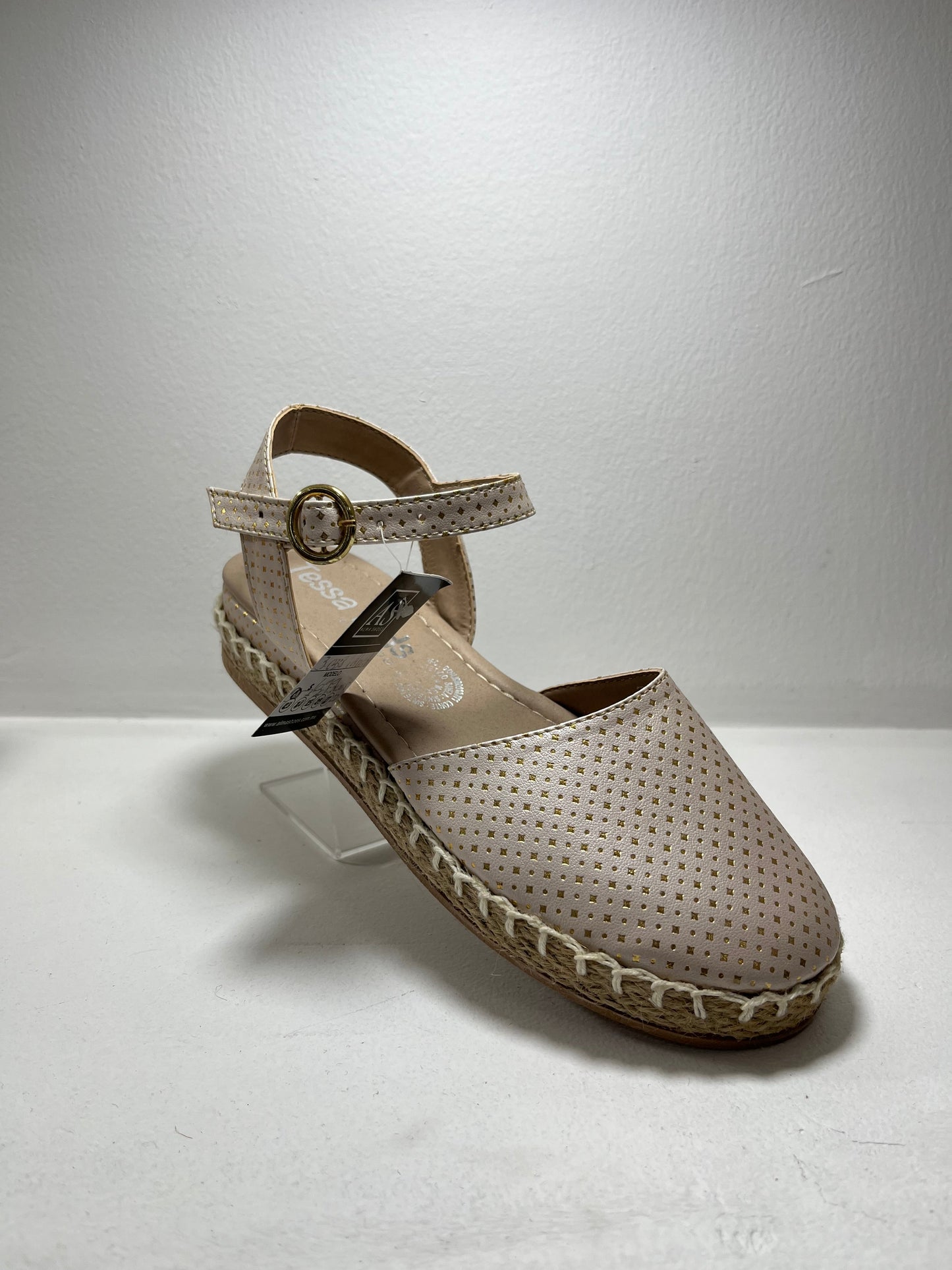 Alpargata para niña beige claro con puntos dorados – Alma Shoes