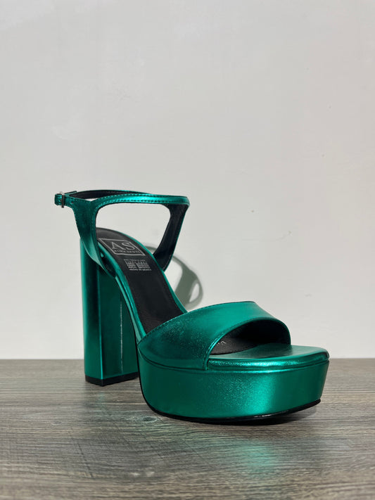 Tacon plataforma verde – Alma Shoes