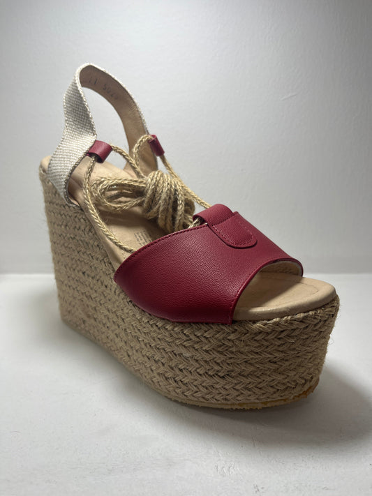 Alpargatas rojas con cordones de yute – Alma Shoes