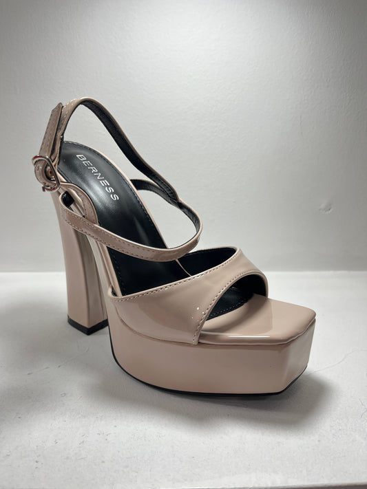 Sandalias plataforma beige con correa ajustable – Alma Shoes