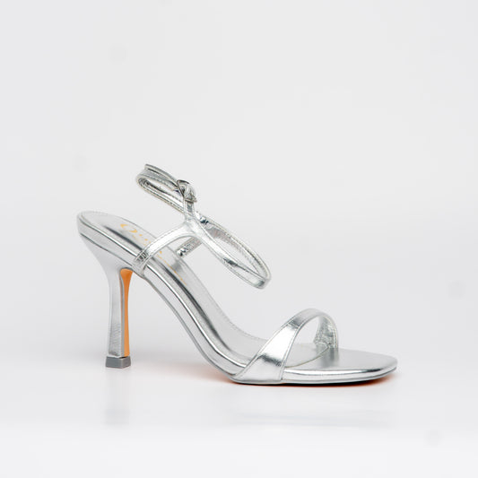 Tacones plateados abiertos - Alma Shoes