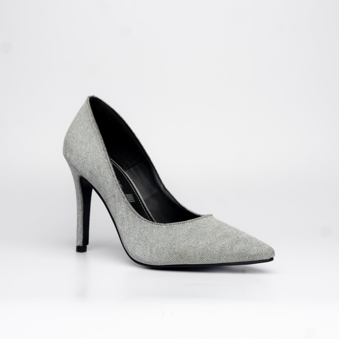 Stilettos plateado brillante, texturizado – Alma Shoes