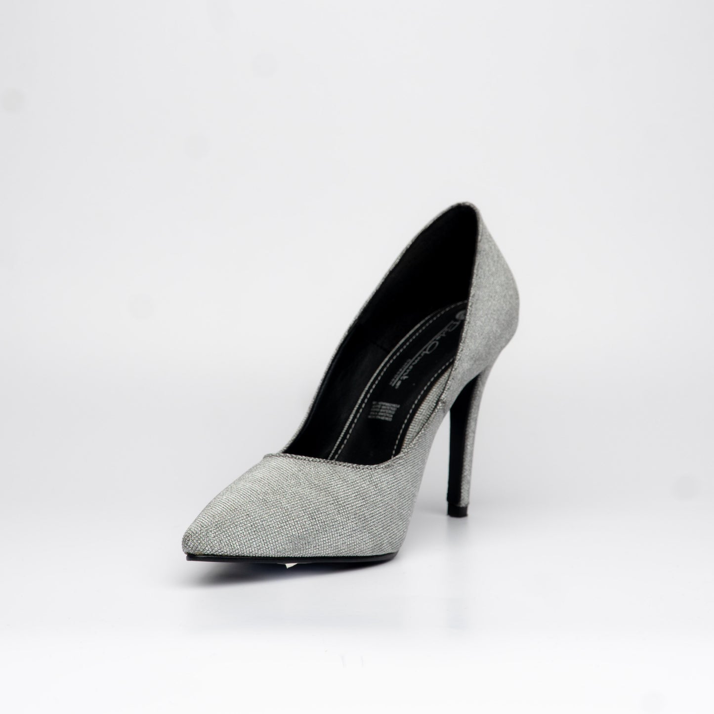 Stilettos plateado brillante, texturizado – Alma Shoes