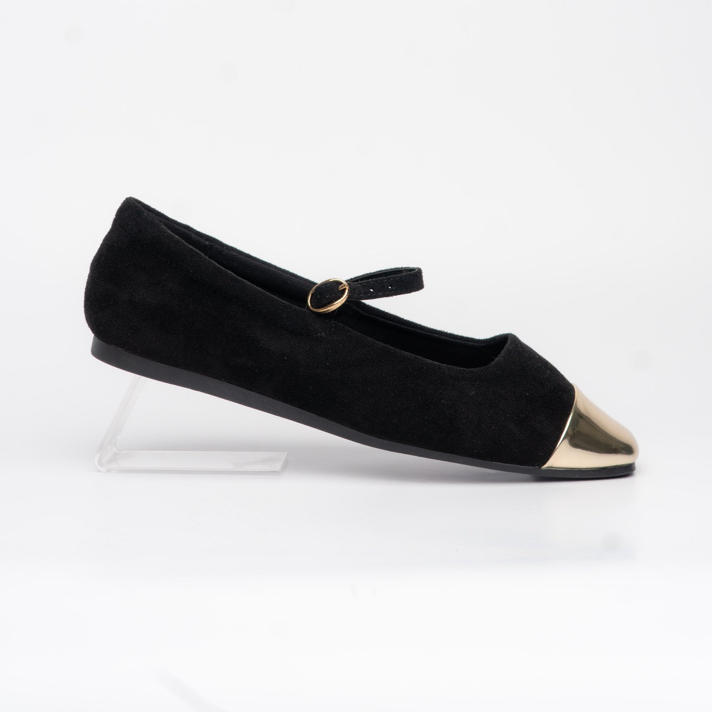 Balerinas negro con puntera metálica – Alma Shoes
