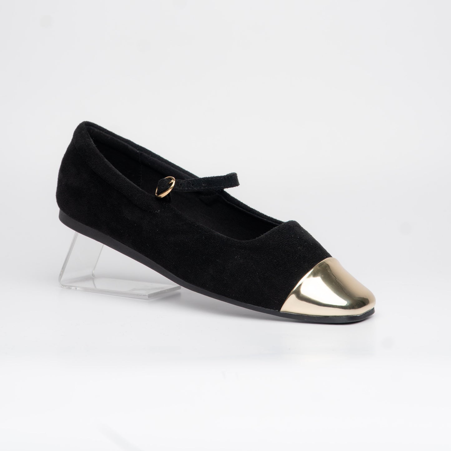 Balerinas negro con puntera metálica – Alma Shoes