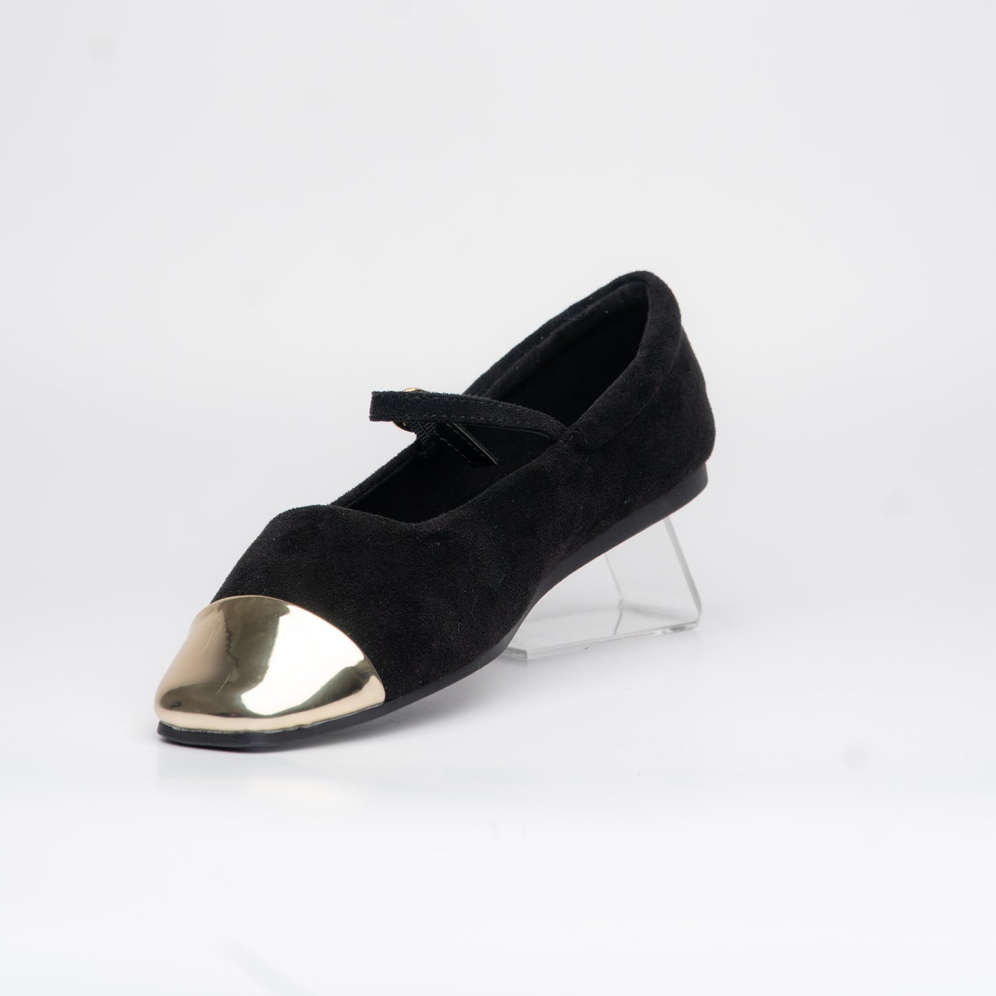 Balerinas negro con puntera metálica – Alma Shoes