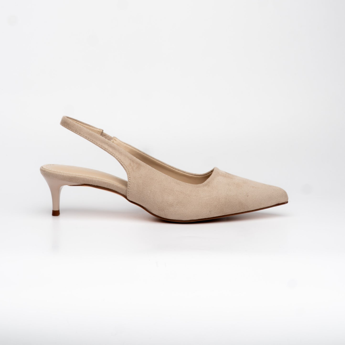 Kitten heels de gamuza color taupe – Alma Shoes