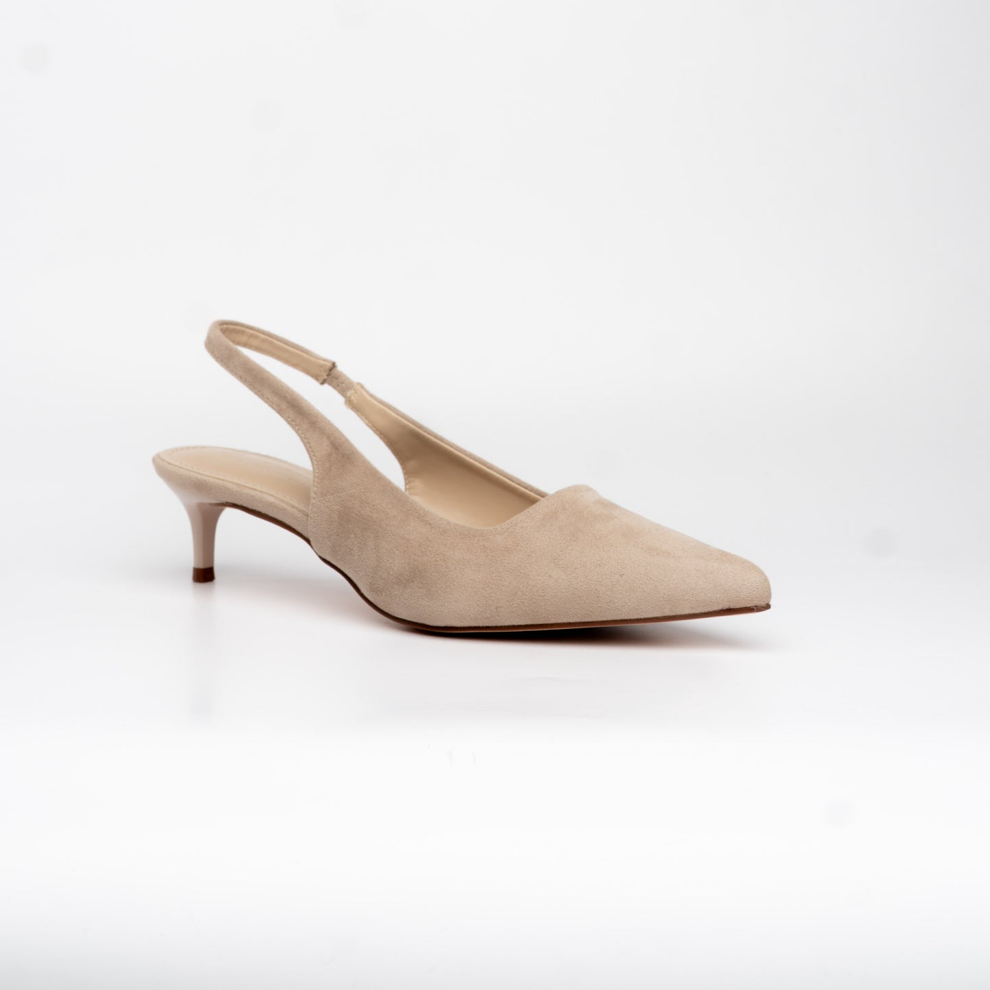 Kitten heels de gamuza color taupe – Alma Shoes