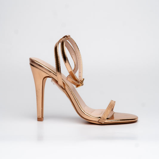 Zapatillas dorado con strass – Alma Shoes