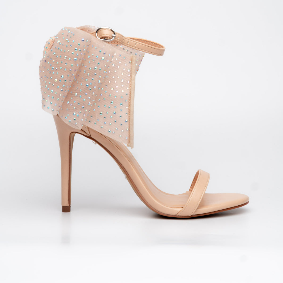 Zapatillas rosa con strass y lazo de tul – Alma Shoes