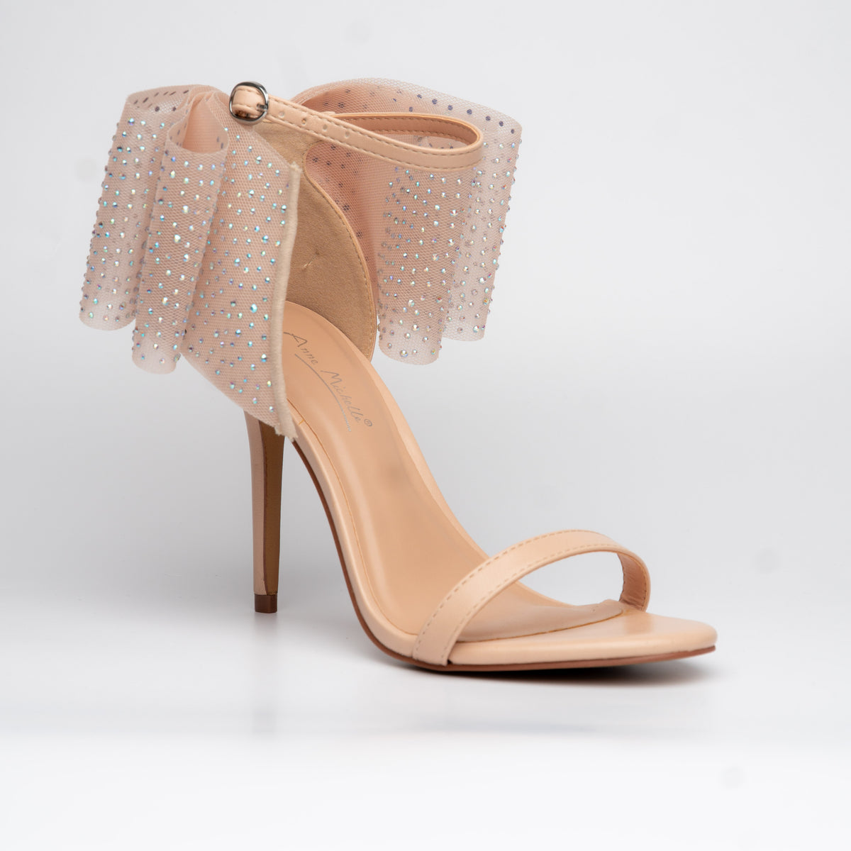 Zapatillas rosa con strass y lazo de tul – Alma Shoes