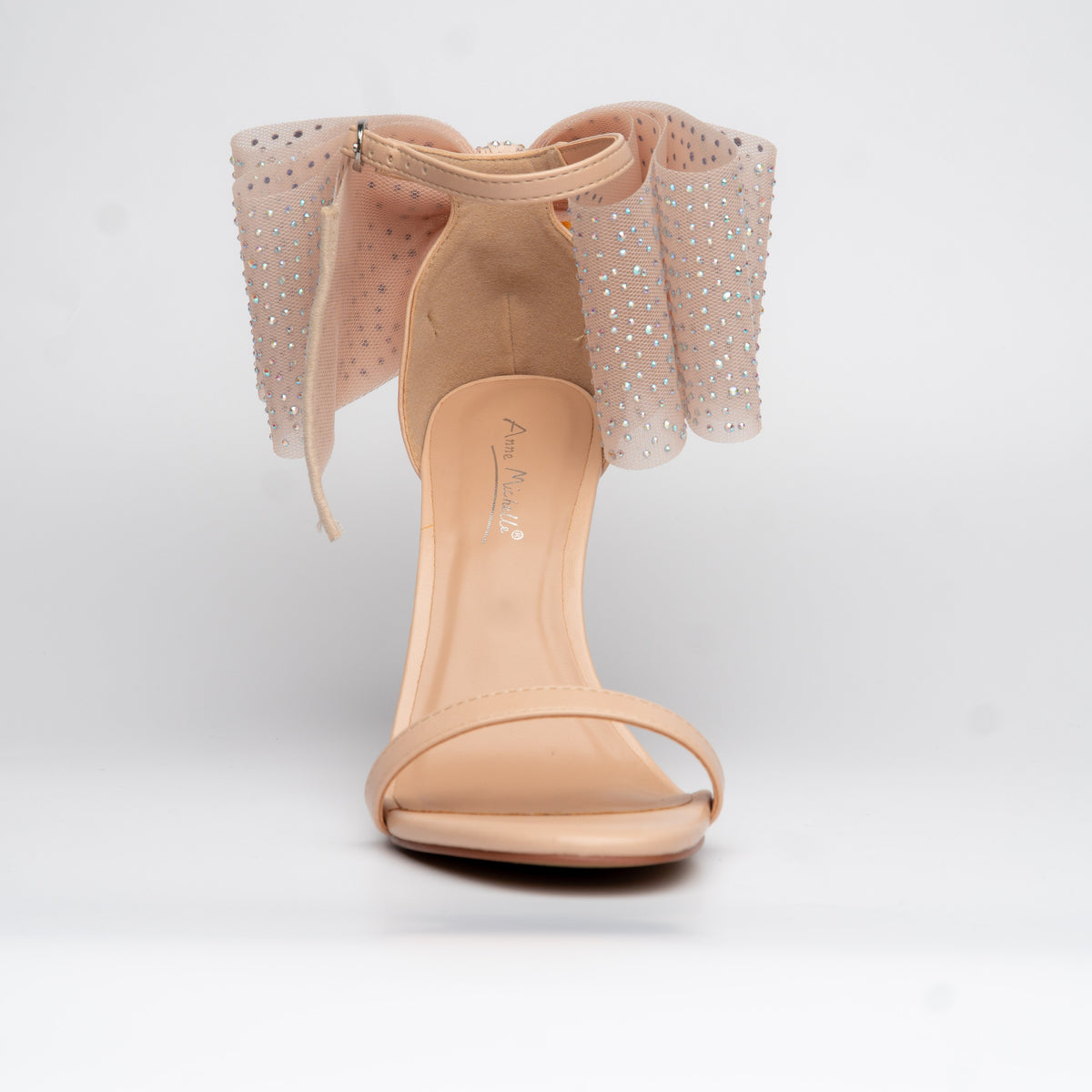 Zapatillas rosa con strass y lazo de tul – Alma Shoes