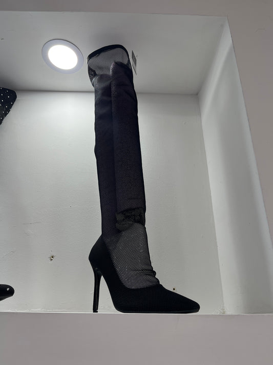 Bola larga color negro con malla – Alma Shoes