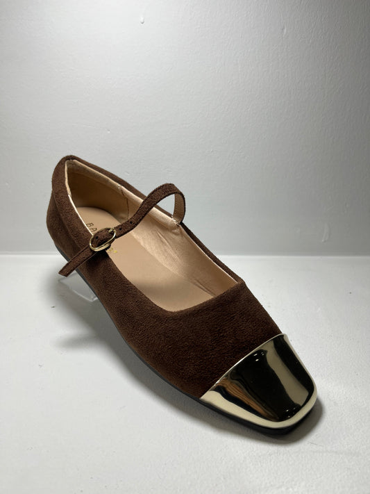 Balerinas marrón con puntera brillante – Alma Shoes